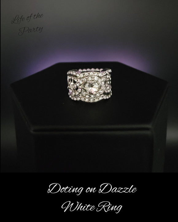 Doting on Dazzle - White paparazzi Ring