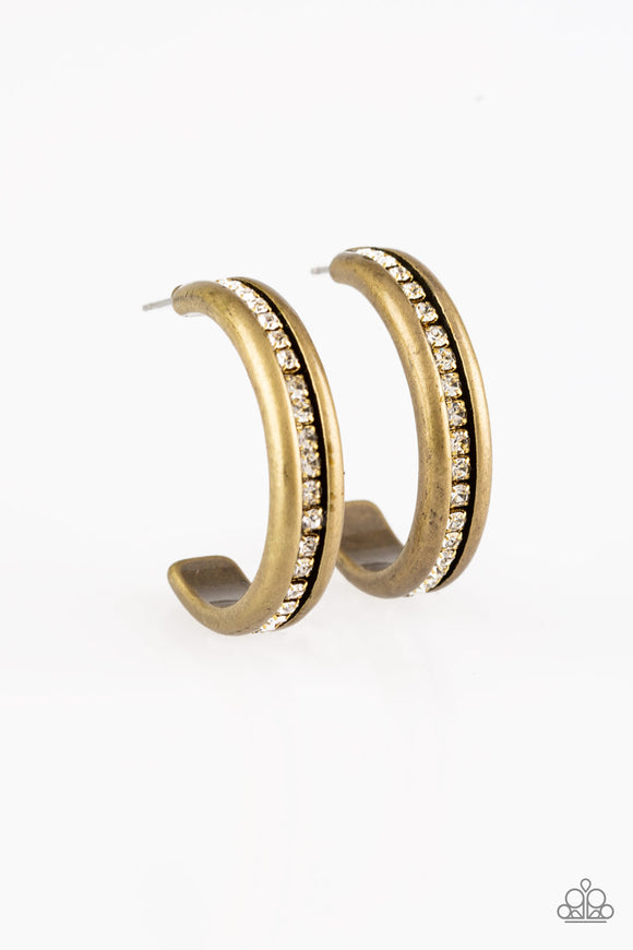 5th Avenue Fashionista - Brass Paparazzi Earrings