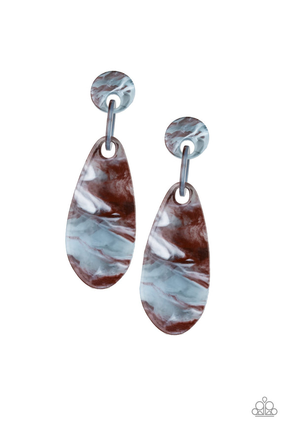 A HAUTE Commodity - Brown Acrylic Paparazzi Earrings