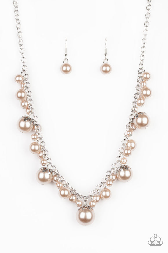 Uptown Pearls - Brown Paparazzi Necklace