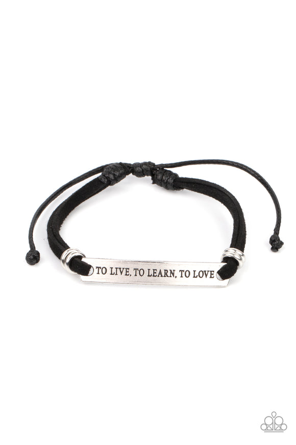 To Live, To Learn, To Love - Black Paparazzi Bracelet