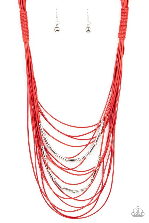 Nice CORD-ination - Red Paparazzi Necklace Set