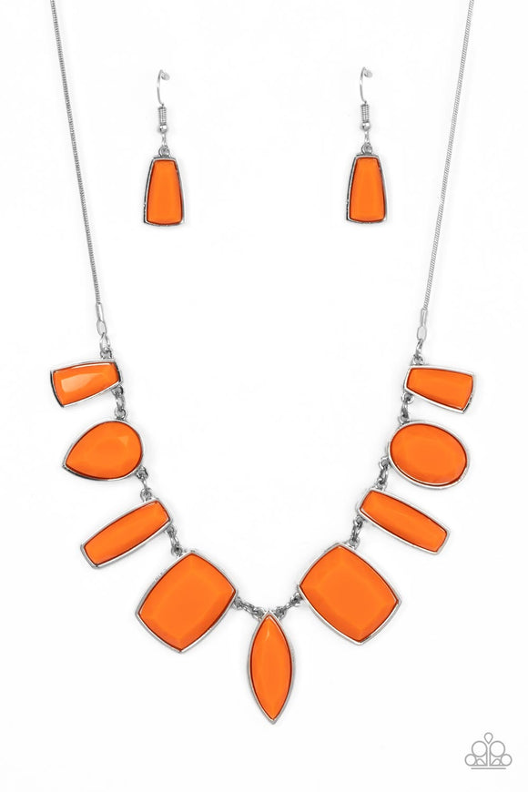 Luscious Luxe - Orange Paparazzi Necklace Set