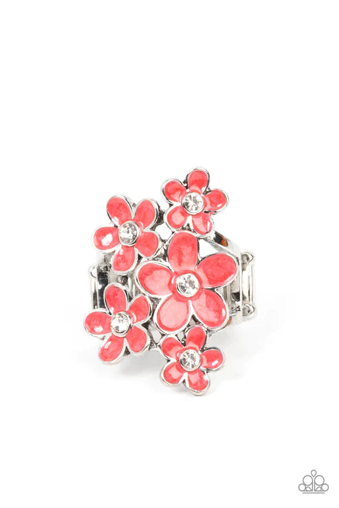 Boastful Blooms - Red Paparazzi Ring