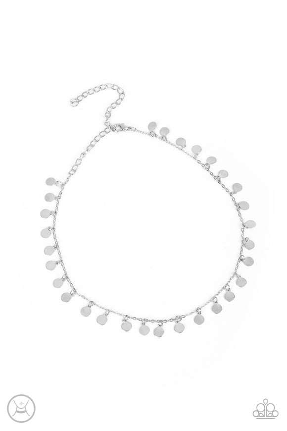 Champagne Catwalk - Silver Choker Necklace Set