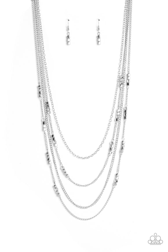 Metallic Monarch - Silver Paparazzi Necklace Set